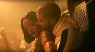 Rihanna Featuring Drake – 'Work' - Social media went crazy when the visuals came out and the duo was hugged up in boo-like formation.(Photo: Westbury Road / Roc Nation)