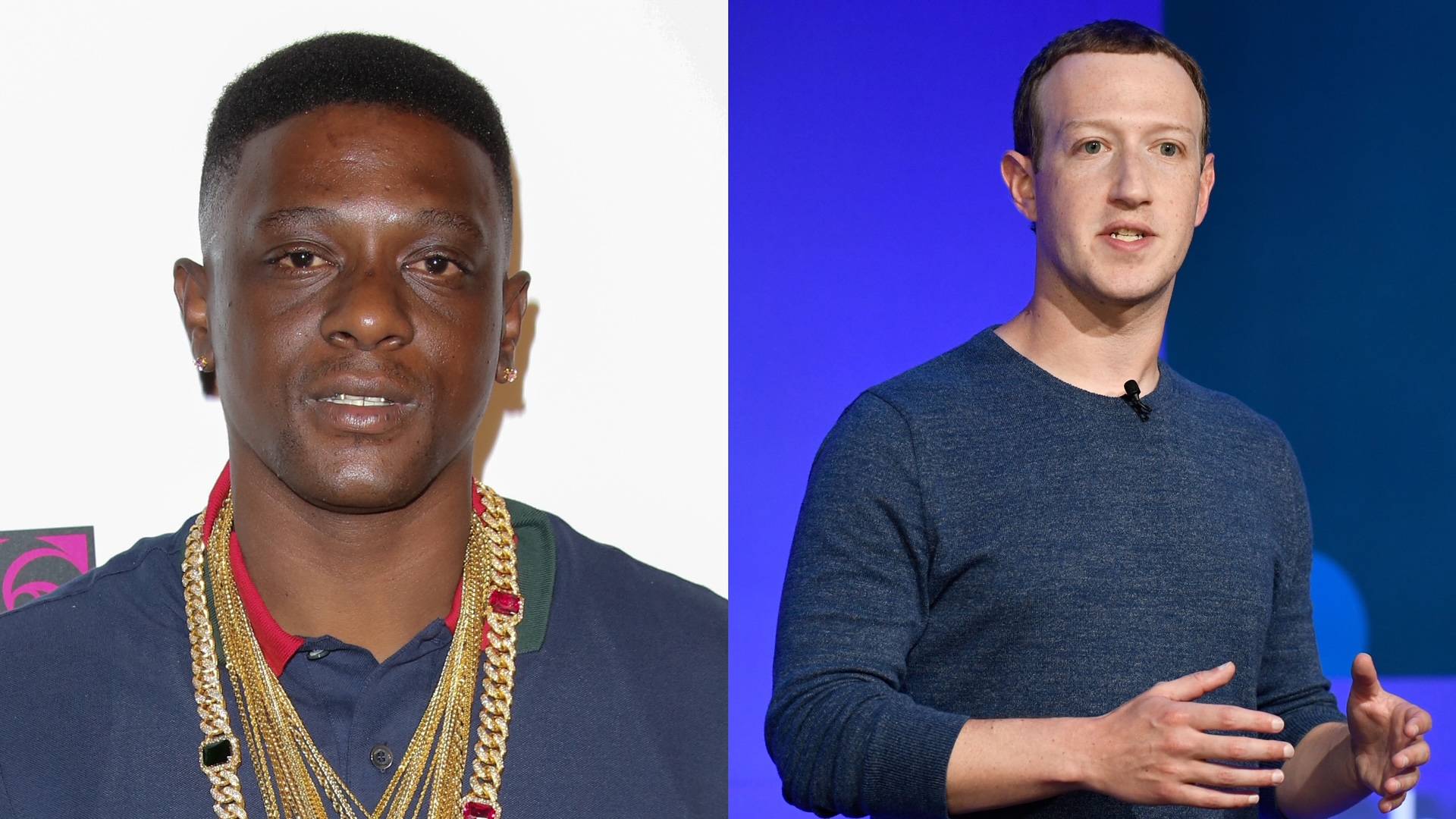 Boosie Badazz and Mark Zuckerberg on BET Buzz 2020.