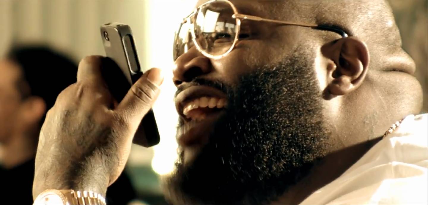 Rick Ross - On last year's &quot;9 Piece,&quot; Rawse brags that he's &quot;selling dope, straight off the iPhone.&quot; Is there an app for that? iSlang, maybe?(Photo: Maybach Music Group)