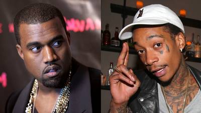 The Keyboard Champion of the World - When Kanye made his album name change Wiz Khalifa had something to say about it. But after Wiz dained to type “kk” together, Kanye lost his mind and sent off a string of crazy tweets. He also slut-shamed Amber Rose.(Photos from left: Michael Loccisano/Getty Images, Imeh Akpanudosen/Getty Images for Martell Cognac)