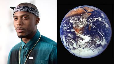 A New Meaning to Flatline - B.o.B. believes the world is flat. He tweeted about it and it was hilarious.(Photos from left: Frazer Harrison/Getty Images for BMI, Nasa/Getty Images)