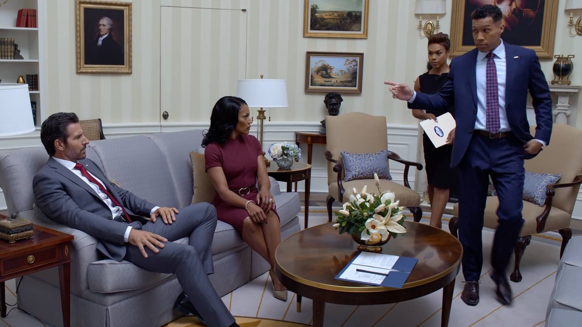 Word of Gayle's emancipation efforts reaches the Oval Office, Sam attempts to clear Barry's name, Kyle tries to gain Max's trust, and Hunter has plans for a White House aide on BET's The Oval.