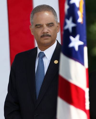 Not Going Anywhere - Republican lawmakers may be calling for Holder's resignation, but he has no plans to oblige them. Bloomberg reports that last week Holder &quot;gathered his top aides last week to deliver a message: He was fine, and they all needed to stay focused and get their work done.&quot;(Photo: Mark Wilson/Getty Images)