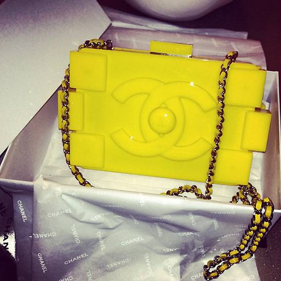 Rihanna + Chanel 2.55. Yellow Bag