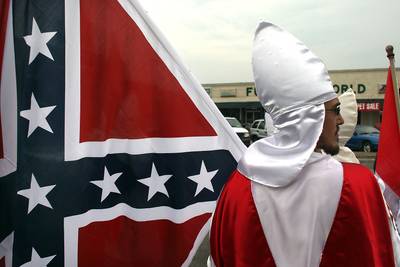 On the Bright Side - A Ku Klux Klan rally that was to be held at the Gettysburg National Military Park on Oct. 5 has been cancelled because of the federal government shutdown.   (Photo: Mario Tama/Getty Images)