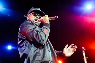At the IVfront - The Dream performs new tracks off his new album, IV Play, during his Lights Out tour with Kelly Rowland at the Best Buy Theater in New York City. (Photo: Daniel Zuchnik/Getty Images)