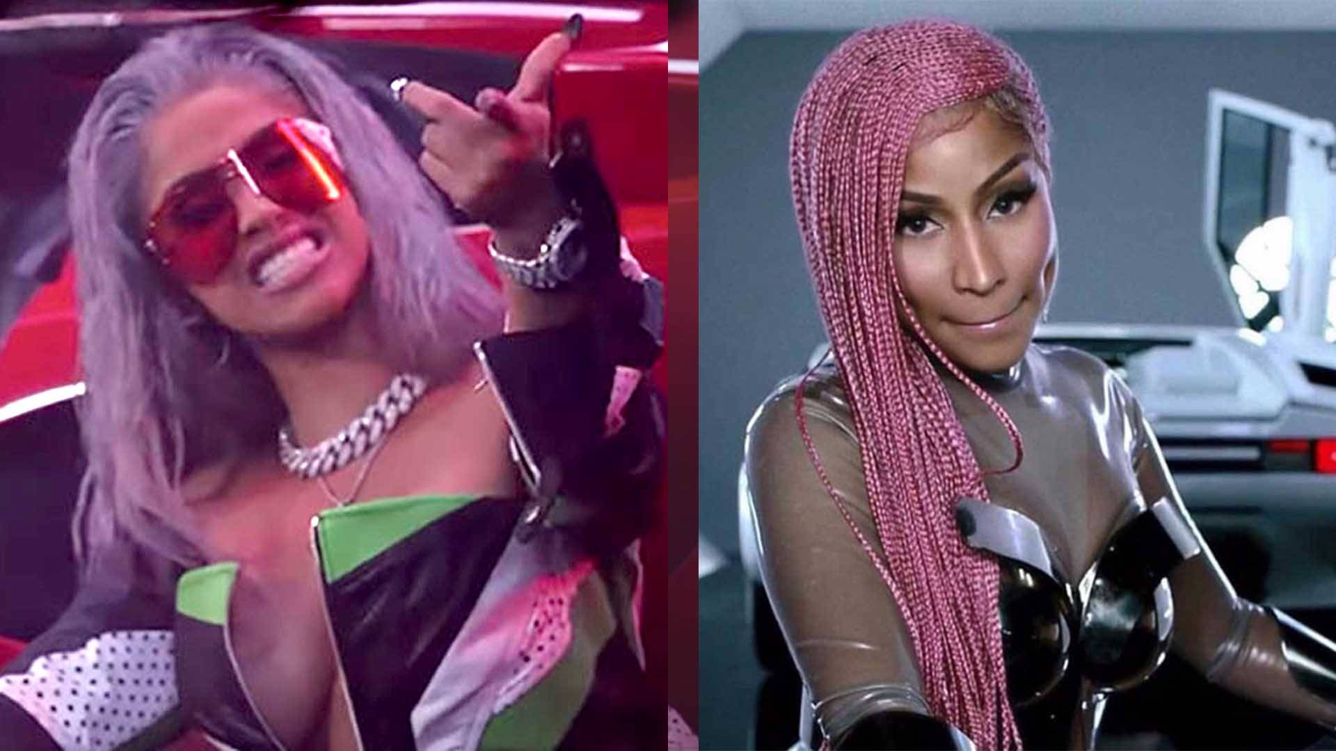 Hot D*mn! See Nicki Minaj Working Yeezy Boots And Cardi B In Sexy Fenty  Puma Thigh-Highs In The Motorsport Video | News | BET