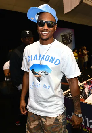 Ladies' Man - Singer Trey Songz made the rounds in the radio room, laughing and chatting it up with DJs backstage at L.A.'s Shrine Auditorium.    (Photo: Alberto E. Rodriguez/Getty Images For BET)