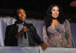 Bird's Eye View - Childish Gambino and Jordin Sparks open the show from the Crows Nest high above the audience at 106 &amp; Park, June 27, 2012.(Photo: John Ricard/BET)