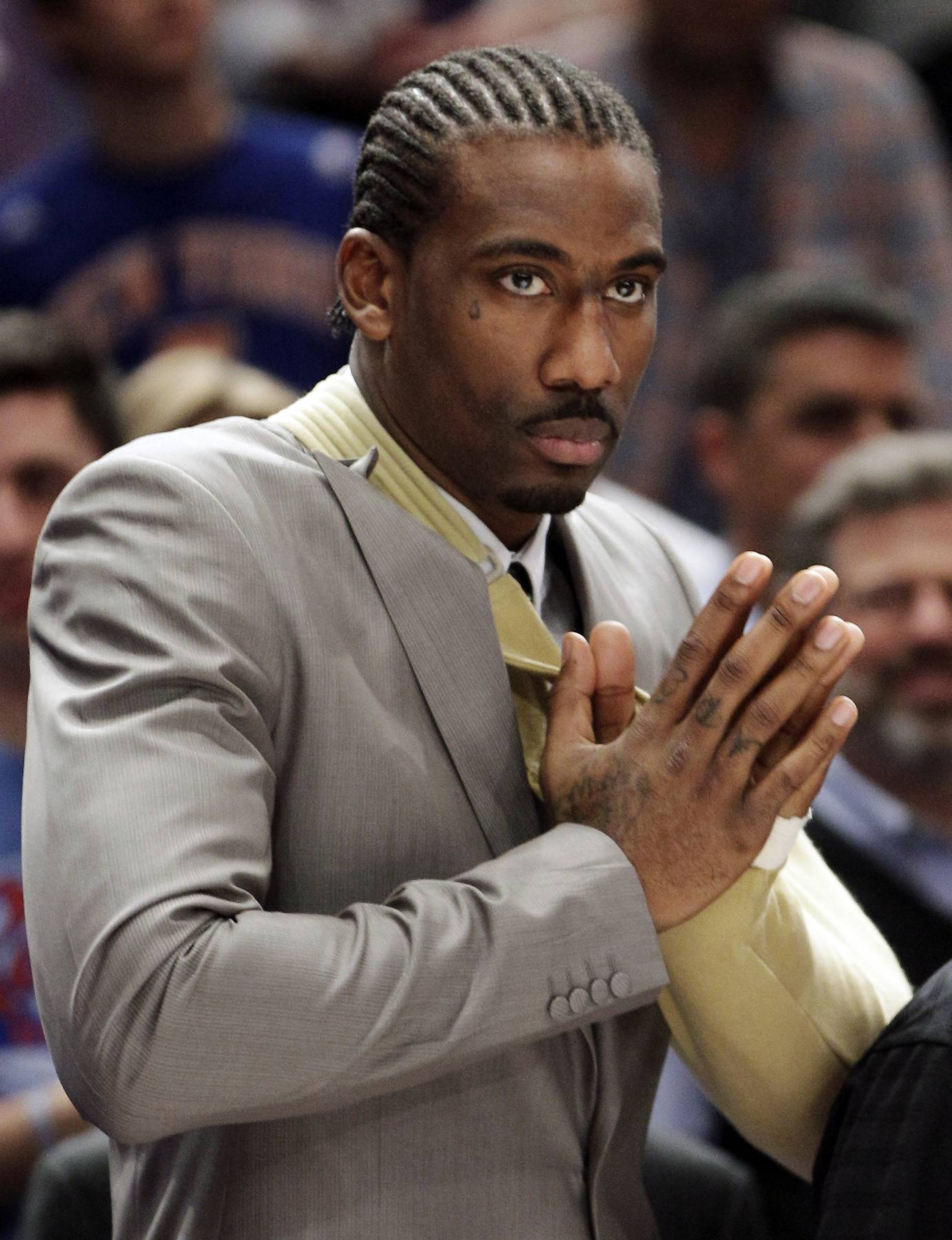 Amar'e Stoudemire Fined for Homophobic Tweet - On Tuesday, the NBA fined Amar'e Stoudemire $50,000 for tweeting a gay slur to a fan who questioned the basketball player's performance last season. In a statement, the Knicks star said he was a &quot;huge supporter of civil rights for all people and added, &quot;I should have known better and there is no excuse.&quot;&nbsp;(Photo: Kathy Willens/ AP Photo)