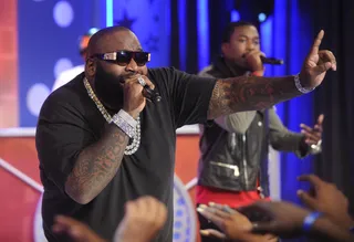 One Love - Rick Ross performs at 106 &amp; Park, June 26, 2012. (Photo: John Ricard / BET)