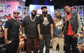 MMG Family United - Omarion, Rick Ross, Stalley, Wale, Meek Mill of MMG at 106 &amp; Park, June 26, 2012. (Photo: John Ricard / BET)