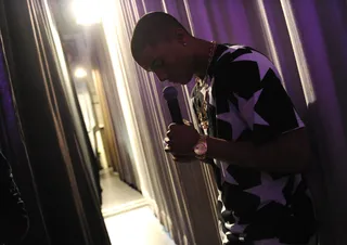 Mic Check - Quincy backstage at 106 &amp; Park, June 25, 2012. (Photo: John Ricard / BET)