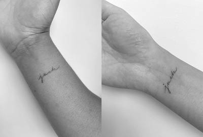 Chrissy Teigen and John Legend - Chrissy Teigen&nbsp;and&nbsp;John Legend&nbsp;commemorated their late son Jack with matching tattoos of his name written in cursive. “[Chrissy Teigen and John Legend] my heart is with you, sending you all the love,” Beverly Hills tattoo artist Winter Stone&nbsp;captioned&nbsp;a photo of the couple’s new ink.&nbsp; @wintesrstone/Instagram