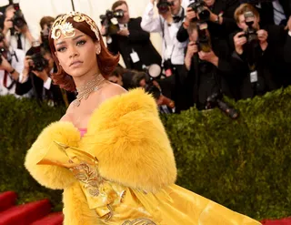 Rihanna&nbsp;on her MET Gala gown: - “It was a miracle how it happened actually. I saw this beautiful piece on the Internet. I was researching Chinese couture and it’s made by Guo Pai. It’s so well designed. It’s handmade by one Chinese woman. It took two years to make this.”(Photo: Larry Busacca/Getty Images)