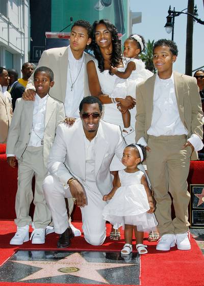 Diddy and His Children - The only child that's missing is his other little lady, Chance.  (Photo: Vince Bucci/Getty Images)