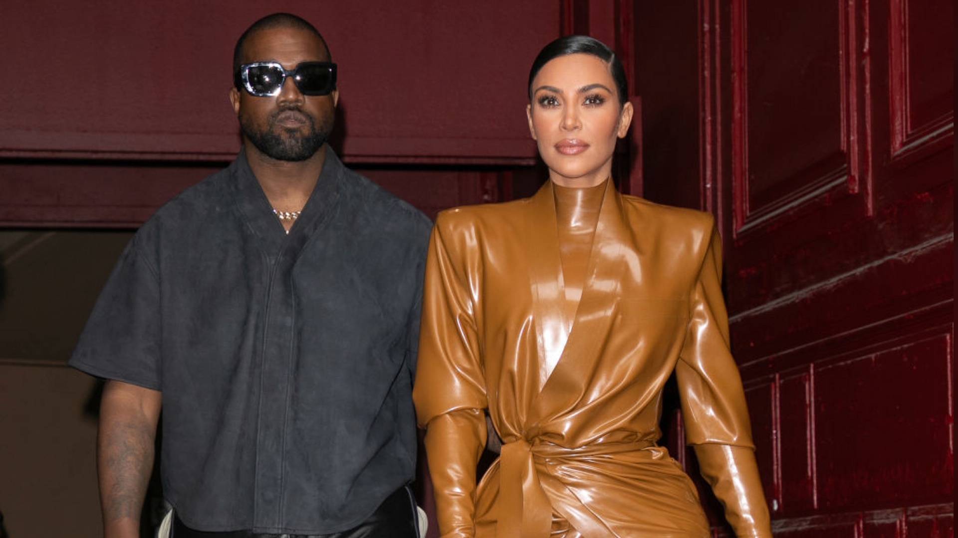 Kanye West and Kim Kardashian on BET Buzz 2020.