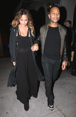 Out With BAE - John Legend and Chrissy Teigen arrive at Craig's restaurant for dinner in West Hollywood.(Photo: 3rd Eye/WENN.COM)