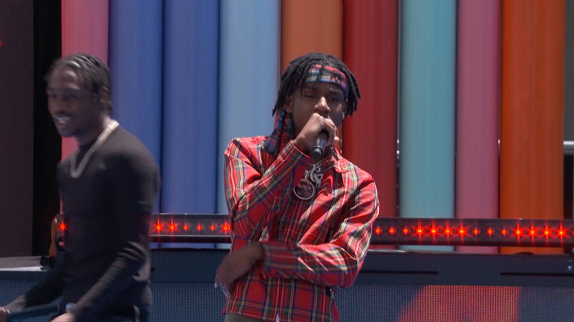 Polo G and Tjay perform their song "Pop Out" at BET Experience 2019.