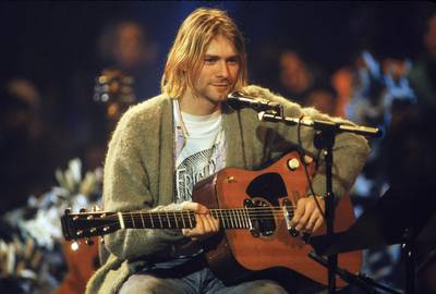Kurt Cobain - The body of Nirvana frontman Kurt Cobain, who shot himself in the head after struggling with drug abuse and depression, was found on April 8, 1994.  (Photo: Frank Micelotta/Getty Images)