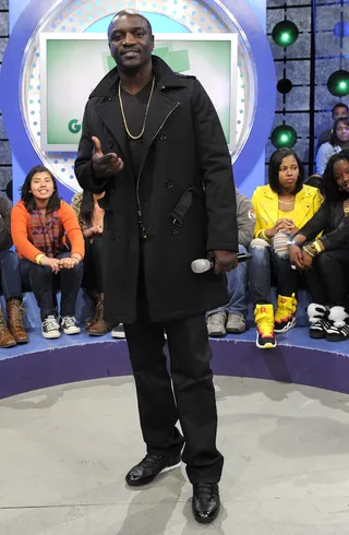 Thumbs Up - Akon at 106 &amp; Park, April 30, 2012. (Photo: John Ricard / BET)