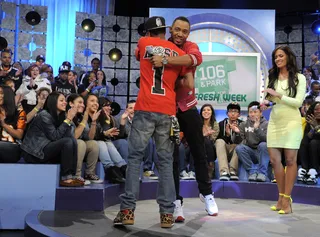 Shout Out - Tyga takes the stage at 106 &amp; Park, April 30, 2012. (Photo: John Ricard / BET)