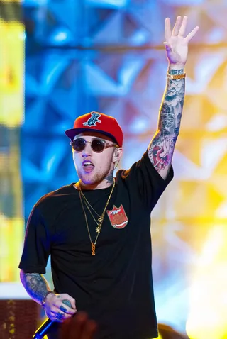 Mac Miller - Mac Miller, the self-proclaimed "coolest Jewish rapper," talked about his heritage in an interview last year. "I'm raised Jewish; I had a bar mitzvah," Mac said, joking that he wanted to make a Hannukah song with Drake. "I celebrate the high holidays."&nbsp; (Photo: Manuel Nauta /Landov)