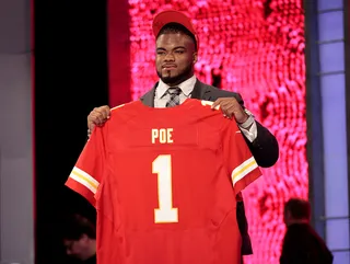 No. 11 - Memphis defensive tackle Dontari Poe was selected as the 11th overall pick by the Kansas City Chiefs.(Photo: Sean O'Kane/BET)