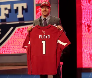 No. 13 - Norte Dame wide receiver Michael Floyd was selected as the 13th overall pick by the Arizona Cardinals.&nbsp;(Photo: Sean O'Kane/BET)