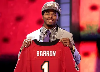 No. 7 - Alabama safety Mark Barron was selected as the seventh overall pick by the Tampa Bay Buccaneers.(Photo: Sean O'Kane/BET)