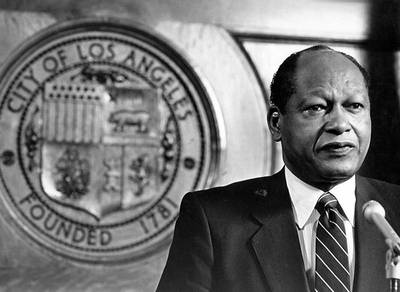 Crisis Over - After another two days of chaos, L.A. Mayor Tom Bradley announces the crisis is over as the rioting finally slows to a halt amid the increased presence of the National Guard.(Photo: Courtesy Los Angeles Times)
