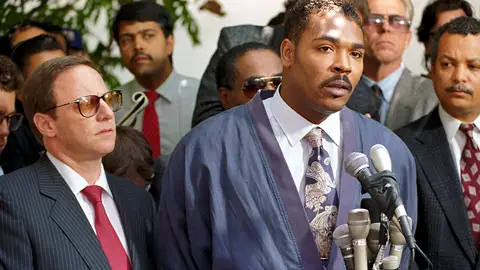 “Can’t We All Get Along” - After nearly three straight days of violence, on May 1, 1992, King appeared in a recorded interview and stated, &quot;People, I just want to say … can we all get along?&quot; Broadcast on local and national news programs around the country, the statement would come to define the riots and King’s public image for the moment.   (Photo: REUTERS/Lou Dematteis)