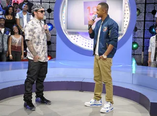 Big Time - Mac Miller and Terrence J at 106 &amp; Park, April 26, 2012. (Photo: John Ricard / BET)