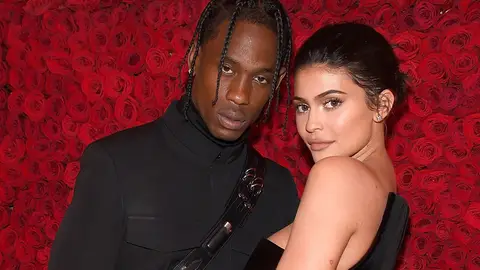 Travis Scott (L) and Kylie Jenner attend the Heavenly Bodies: Fashion & The Catholic Imagination Costume Institute Gala at The Metropolitan Museum of Art on May 7, 2018 in New York City.  