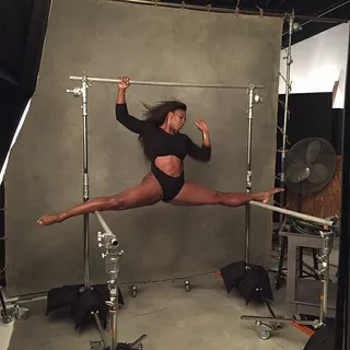 Serena Williams @serenawilliams - &quot;Still working on that toe point.&quot; The tennis champ gives us a behind-the-scenes snapshot of her infamous New York Magazine shoot. She proves that strong is sexy!(Photo: Serena Williams via Instagram)