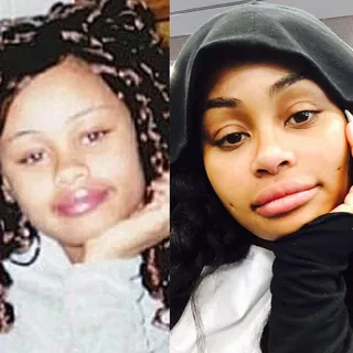 Blac Chyna @blacchyna - Tyga's baby mama shares a 'Then &amp; Now' split with her followers. She's only 15 on the left!(Photo: Blac Chyna via Instagram)