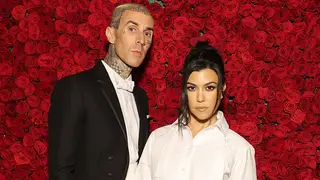Travis Barker and Kourtney Kardashian arrive at The 2022 Met Gala Celebrating "In America: An Anthology of Fashion" at The Metropolitan Museum of Art on May 02, 2022 in New York City.  