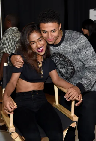 Diggy Gives an Empowering Hug to Ms. Kola - (Photo by Jamie McCarthy/Getty Images for BET)