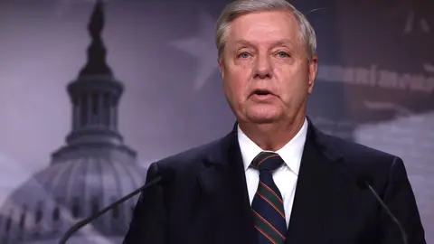 WASHINGTON, DC - JANUARY 07:  U.S. Sen. Lindsey Graham (R-SC) speaks during a news conference at the U.S. Capitol January 7, 2021 in Washington, DC. Sen. Graham condemned the pro-Trump mobâs action of storming the Capitol the day before.  (Photo by Alex Wong/Getty Images)
