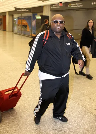 Just Rolling Through - Cee Lo Green and his carry-on at Washington Dulles airport.(Photo: Mark Wilkins/WENN.com)