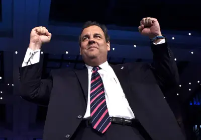 Pumped (for 2016?) - New Jersey Gov. Chris Christie revels in his victory over Democratic opponent Barbara Buono. The win will help pave the way for a presidential bid.&nbsp;(Photo: Kena Betancur/Getty Images)