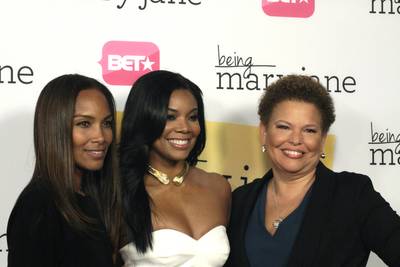 Black Is Beautiful - Creator of Being Mary Jane, the amazing Mara Brock Akil celebrated with the star of the show, Gabrielle Union and CEO and Chairman of BET Networks, Debra Lee.(Photo: BET)