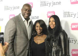 Legendary - Supernovas Magic Johnson and Margaret Avery stood side-by-side with Cookie Johnson to celebrate the L.A. premiere of Being Mary Jane last night.(Photo: BET)