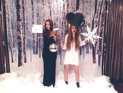Sophia Richie - The model (and Nicole Richie’s kid sister!) gets acquainted with her new favorite accessories, a giant top hat and snowflake, at a holiday bash with friends.   (Photo: Sophia Richie via Instagram)