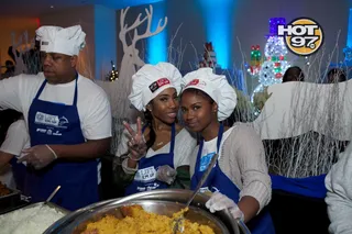 Holiday Cheer - Sevyn Streeter serves food to the needy at Hot 97's Hip Hop Has Heart foundation. The star-studded annual Lift'Em Up event included celebrity guest serving organic dishes and live performances. &nbsp;(Photo: Karl Ferguson)