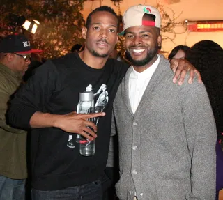 Funny in the Family - Marlon Wayans poses with his nephew Craig Wayans at his &nbsp;WhatTheFunny.com Christmas party in Los Angeles.&nbsp;(Photo: WENN.com)