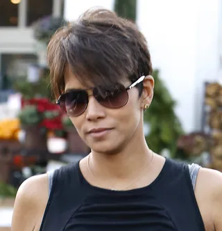 Halle Berry  - We’re very much into the star's feathered pixie featuring a swooped bang and tailored sideburns.&nbsp;&nbsp;  (Photo: Splash / Splash News)