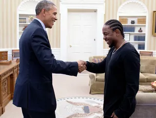 He's President Obama's Favorite Rapper - We loved seeing Obama embrace Kendrick at the White House in January 2016 to discuss the #MyBrothersKeeper initiative. In the meeting, Kendrick talked to the president about his views on the problems and solutions concerning inner cities, youth, and the importance of mentorship.(Photo: Top Dawg Entertainment via Vimeo)