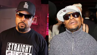 "Hand Of The Dead Body," Featuring Scarface - Face and Ice Cube put the establishment on blast for blaming gangsta rap for society’s ills. The rap star dropped,&nbsp; “America's been always known for blaming us n****s for they f**k-ups/And we were always considered evil/ Now they trying to bust our only code of communicating with our people.” (Photos from left: Alex B. Huckle/Getty Images, Walik Goshorn ./Retna Ltd./Corbis)