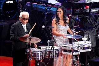 Family Bonding - Pete Escovedo and his daughter Sheila E enjoy a father-daughter jam session during the 2015 South-South Awards in New York City.  (Photo: Andrew Toth/Getty Images)